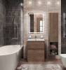 Тумба с раковиной Belbagno Kraft KRAFT-600-2C-PIA-RT 60x46x83 Rovere Tabacco напольная с фрезерованными ручками по всей длине фасада с двумя выкатными ящиками фото 3