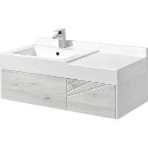 Тумба с раковиной Aquaton Сакура 100 L, ольха наварра, белая