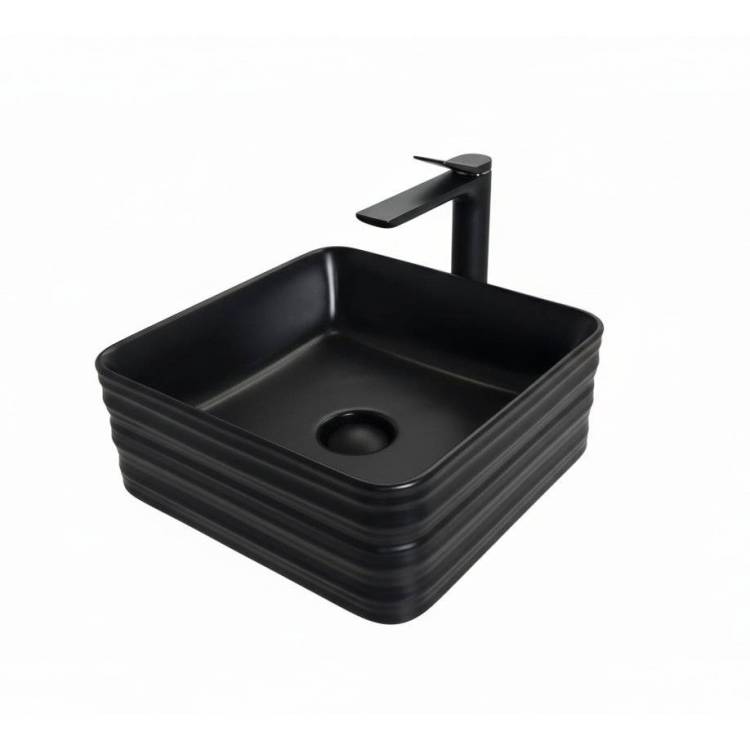 Раковина Gid Geométrico 53339 Bm965 39 см, черная матовая