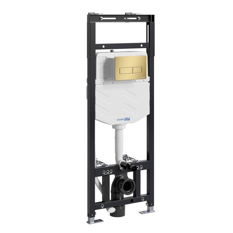 Система инсталляции для унитазов Wasserkraft Alme 15TLT.010.ME.MG03 клавиша золото матовое