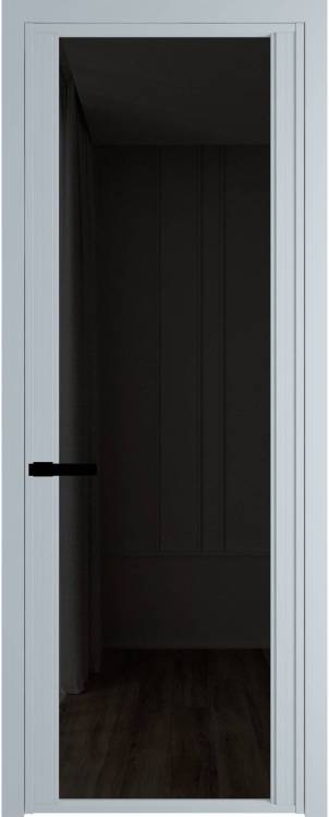Межкомнатная дверь Profil Doors 2 AGP цвет профиля Серебро, стекло безопасное 6 мм черное тонированное 600x2000