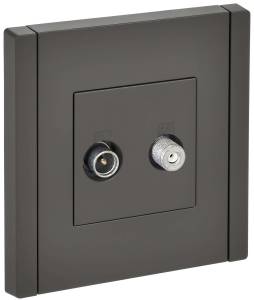 ТВ-розетка TV+SAT IEK Forte&Piano FP-AF20-O-K03 серый