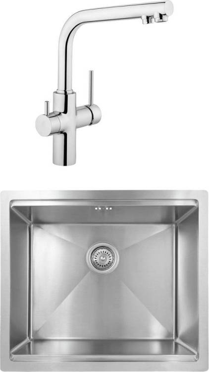 Комплект  Мойка кухонная Kaiser KSM-5548 + Смеситель VitrA Split A42144EXP для кухонной мойки