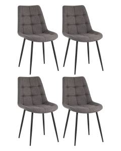 Набор из 4 стульев Stool Group Флекс OS-2499LUM-V seat Lum-13 d. grey X4 Lumos темно-серый, рогожка