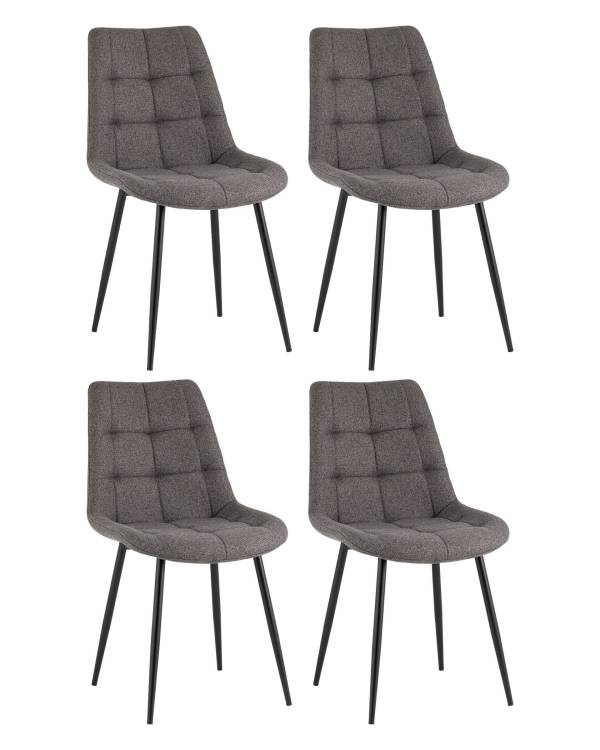Набор из 4 стульев Stool Group Флекс OS-2499LUM-V seat Lum-13 d. grey X4 Lumos темно-серый, рогожка