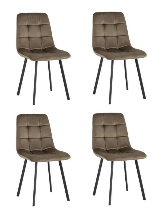 Набор из 4 стульев Stool Group Chilly OS-2011 HLR-48 X4 коричневый, велюр