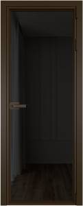 Межкомнатная дверь Profil Doors 1 AV цвет профиля Деорэ, стекло безопасное 6 мм черное тонированное 600x2000