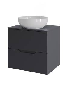 Тумба с раковиной Agger Свит SWE600ETGR-ST-7420W графит матовый, 60 см