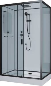 Душевая кабина Niagara Premium NG-6912-01QL BLACK 120х80х210 левая, черная, с низким поддоном