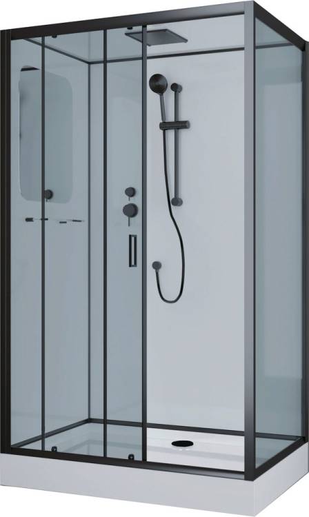Душевая кабина Niagara Premium NG-6912-01QL BLACK 120х80х210 левая, черная, с низким поддоном