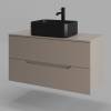 Тумба с раковиной Orange Line Li-100TuLMDF+B02-460MB латте матовый, 100 см фото 2