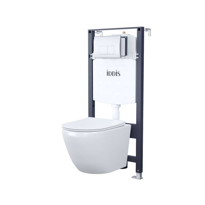 Комплект Iddis Basic BASB010i73 безободковый, сиденье микролифт, кнопка хром