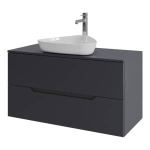 Тумба с раковиной Orange Line Li-100TugMDF+B07-500W графит матовый, 100 см