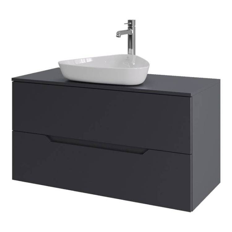 Тумба с раковиной Orange Line Li-100TugMDF+B07-500W графит матовый, 100 см