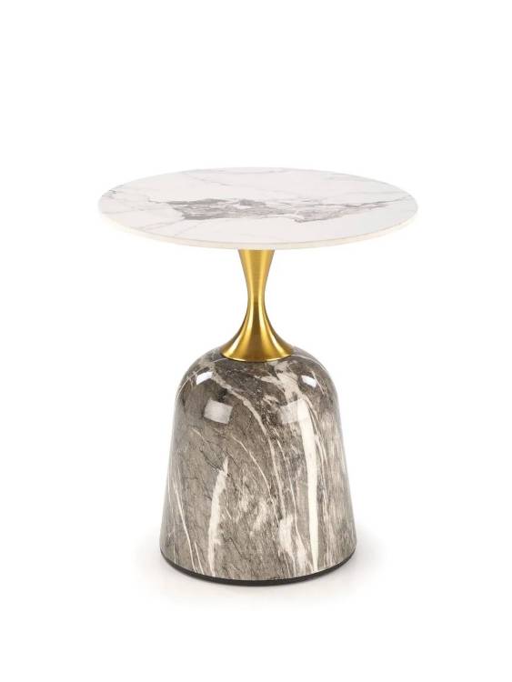 Стол журнальный Halmar Rosa V-CH-ROSA-LAW белый мрамор/серый мрамор/золотой