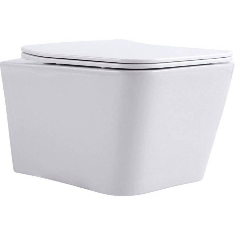 Унитаз подвесной Aquanet Trend 276396 безободковый, с крышкой-сиденьем микролифт