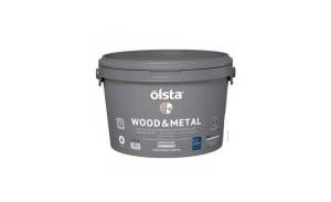 Краска универсальная по дереву и металлу Olsta Wood&Metal база C полуматовая 77C Carbon Black 2.7 л