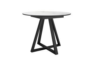 Стол Дик DikLine SKZ100 00-00073187 cristal onyx bianco polished/подстолье черное/опоры черные