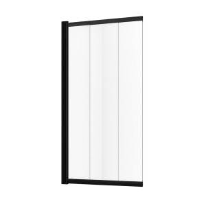 Шторка на ванну Wasserkraft Dill 61S02-80 WS Fixed профиль черный, стекло прозрачное, 80x140