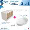 Тумба с раковиной Teymi Ritta подвесная, белый, дуб, 85 см, с раковиной Martta 50 фото 2