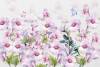 3D Фотообои Artegrafico «Сиреневые петунии с бабочками» BT-019 песок