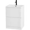 Тумба с раковиной Belbagno Albano ALBANO-600-2C-PIA-BL 60x45x81 Bianco Lucido напольная с двумя выкатными ящиками фото 2
