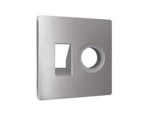 Лицевая панель для компьютерной/телефонной розетки+TV розетки Ambrella Volt Alfa AP5125 сталь матовый