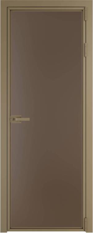 Межкомнатная дверь Profil Doors 1 AX цвет профиля Шампань, стекло безопасное 6 мм монохром гляссе 700x2000