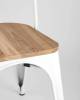 Набор из 6 стульев Stool Group Tolix YD-H440B-W LG-02 X6 белый глянцевый, светлое дерево фото 8