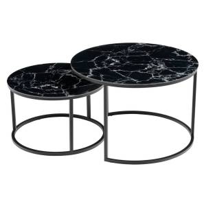 Набор из 2 журнальных столов Bradex Home Tango RF 0375 черный мрамор