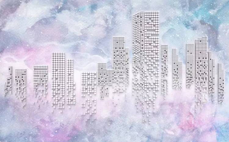 3D Фотообои Artegrafico «Городская фантазия» BL-035 акварель