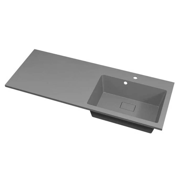 Раковина Uperwood Cosmos Quartz RCosmos Quartz120RS над стиральной машиной, правая, серый шелк, 120x48
