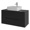 Тумба с раковиной Orange Line Li-100TubMDF+B05-500W черная матовая, 100 см