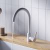 Смеситель для кухни Dorff Logic D3007033 поворотный, белый фото 3