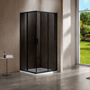 Душевой уголок Vincea Garda VSS-1G8011CGB 1100x800, профиль черный, стекло тонированное