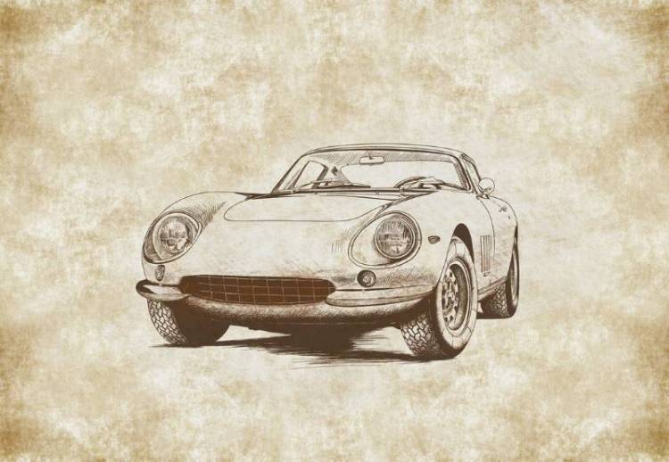 3D Фотообои Artegrafico «Авто эскиз» PD-040 канвас