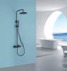Душевая стойка Abber Wasser Kreis AF8160BL с термостатом без излива, черная матовая фото 2