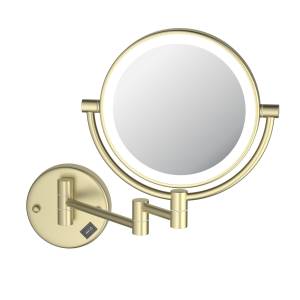 Косметическое зеркало Aquatek AQ4912BG с подсветкой, 5х, золото шлифованное