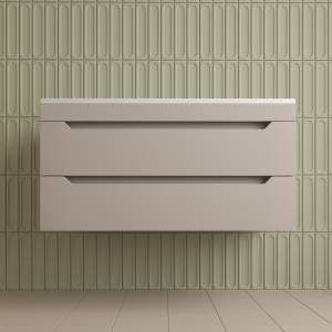 Тумба с раковиной Style Line Остин подвесная, крем, раковина белая, 55x100x45