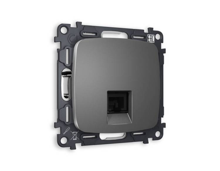 Комплект механизма телефонной розетки со шторкой Ambrella Volt Omega MO662030