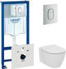 Комплект  Система инсталляции для унитазов Grohe Rapid SL 38929000 4 в 1 с кнопкой смыва + Крышка-сиденье Ideal Standard Connect E772401 с микролифтом