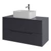 Тумба с раковиной Orange Line Li-100TugMDF+B02-460W графит матовый, 100 см