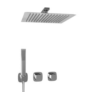 Душевой комплект Wasserkraft Naab A8651.312.090.118.326.087.103 с верхней душевой насадкой, хром, встраиваемый, с лейкой