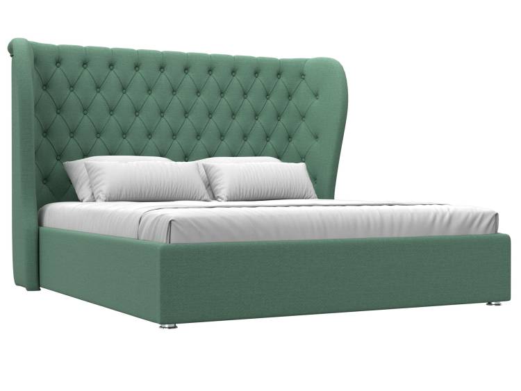 Интерьерная кровать Лига Диванов Далия 123600 амур зеленый, рогожка 180x200