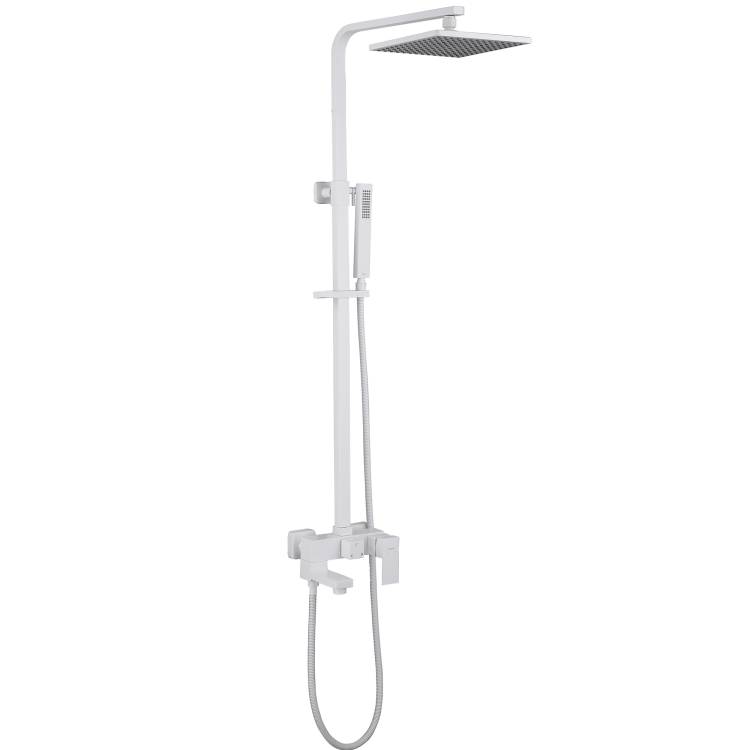 Душевая стойка Abber Daheim AF8216WL с изливом, белая матовая