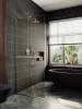 Душевая перегородка MaybahGlass MGD-727-5у 79x195, стекло бронза 8 мм, профиль хром матовый