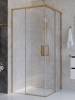 Душевой уголок Cezares PLANE-A-2-90-C-BORO профиль брашированное золото, стекло прозрачное, 90x90x195 фото 4