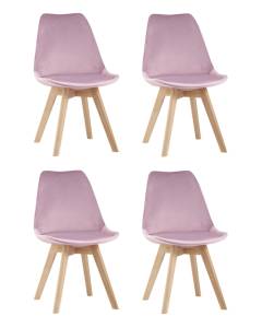 Набор из 4 стульев Stool Group Frankfurt Y863 velvet pink X4 розовый