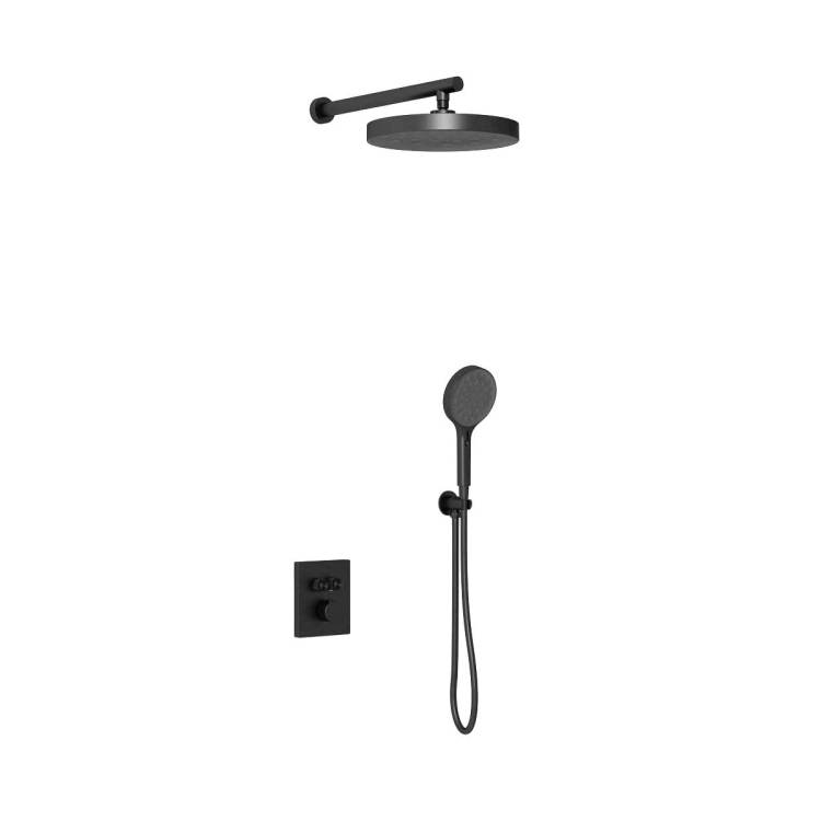 Душевой комплект Vincea Inspire VSFW-3I21MT2MB встраиваемый, термостатический, двухрежимный, черный матовый