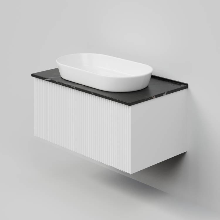 Тумба с раковиной La Fenice Terra Bianco NFNC-01-TER-B-80-3-M-GB белая матовая, 80 см